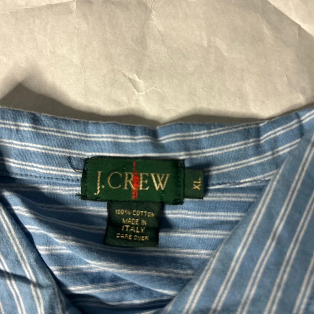 J.Crew Golf Polo Shirt‎ Men XL Blue Stripe Short Sleeve Vintage Oarsman